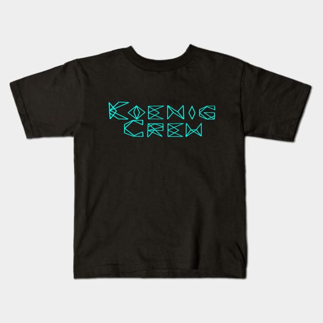 KoenigCrew Logo (Light Blue) Kids T-Shirt by Young Inexperienced 